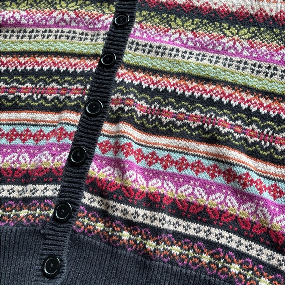 Tiara International Knit Cardigan Sweater Womens XL Multicolor Stripe Y2K Heavy - Picture 9 of 11